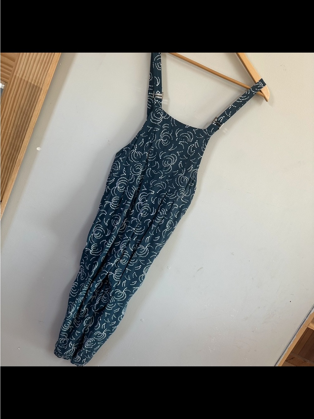 Anthropologie MAEVE Tidal Pools Blue Print Cropped Boho Jumpsuit